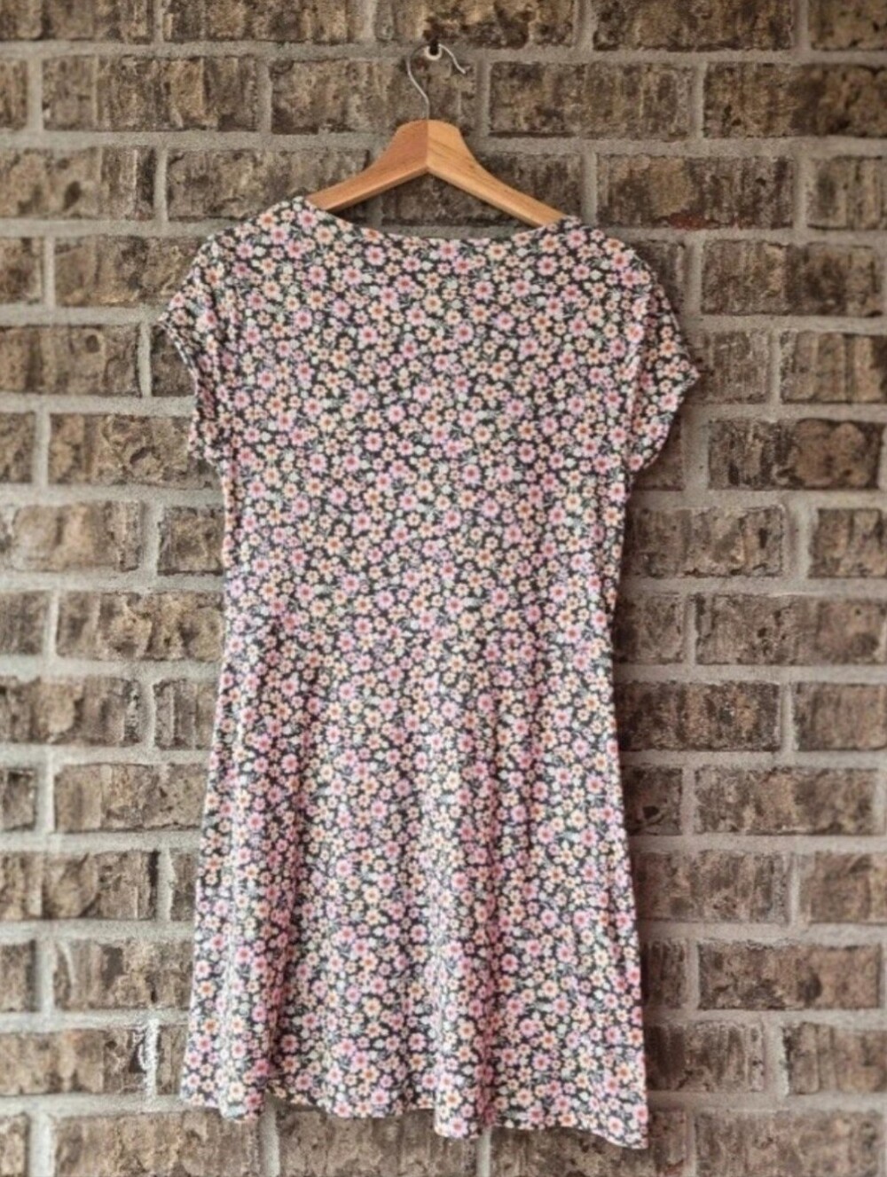 No Boundaries Floral Mini Dress — Pink, White, Black / Size L - Picture 2 of 6